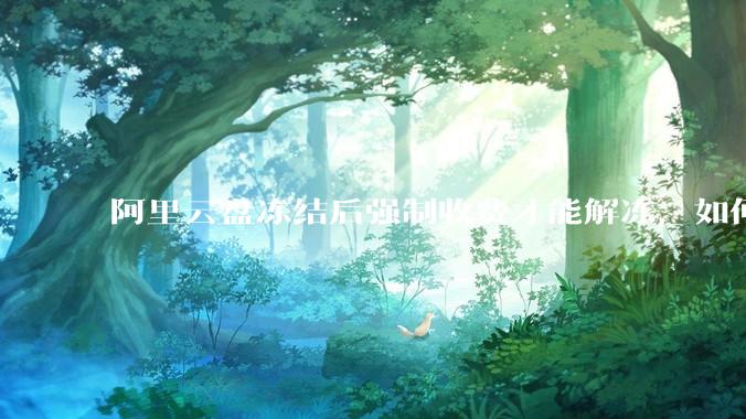 阿里云盘冻结后强制收费才能解冻，如何处理?
